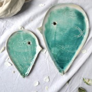 Ceramiczne Patery Rękodzieło Turkusowe Ptaki 2 zestawy