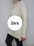 Biały zimowy sweter Zara Knit Italian Yarn S / 36