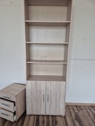 Regał Brw Office 79 cm z 2 drzwiami i 4 półkami dąb sonoma