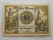 banknot zastępczy Niemcy Notgeld 5 Pfennig