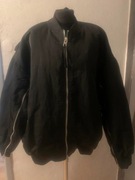 ZARA ocieplana kurtka bomberka z nylonu water repellent oversize zamki zip