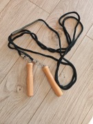 SKAKANKA Sznurkowa Drewniane Rączki Czarna Stan BDB