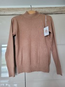 beżowy sweter z półgolfem nowy z metką elegancki