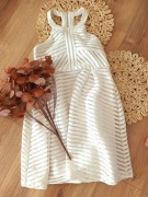 ażurkowa biała bandażowa imprezowa koktajlowa sukienka rozkloszowana 44XXL