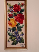 PIĘKNY OBRAZEK TYPU GOBELINOWEGO W RAMIE-SZWECJA