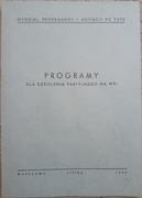 PRL. Programy dla szkolenia partyjnego na wsi.