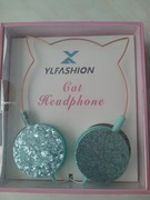 Słuchawki kocie uszy dla dziecka brokatowe