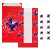 Spider-Man torebki urodzinowe 10 szt. + naklejki Marvel na upominki