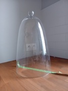 Piekny ,szklany klosz.Wysoki 37cm
