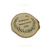 podziękowania ślubne plaster brzozy z magnesem