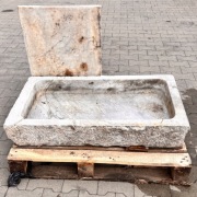 Antyczna Umywalka Marmurowa XIXw Carrara + Płyty. 160kg!