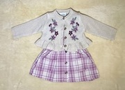 Komplet niemowlęcy 3-6m body + sukienka + sweterek Nicole Miller