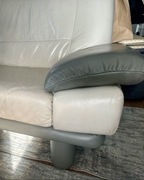 Kler sofa skóra naturalna dodatki szare