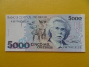 Brazylia 5000 Cruzeiros 1990-1993 Pick 232 UNC 