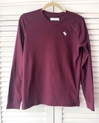 Abercrombie & Fitch bluzka długi rękaw dżersej basic bordo r 13-16 l