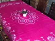 Obrus haftowany ręcznie 200x140, haft kurpiowski