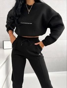 KOMPLET DRESOWY  OCIEPLANY BLUZA PLUS SPODNIE Z KORONĄ 