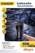Ładowarka samochodowa ESSAGER 35W Bluetooth 5.3 USB-C + USB-A