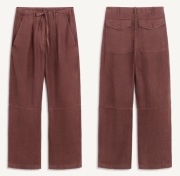 Spodnie lniane Zara SRPLS PJM PNT rozmiar M ciemny ceglasty