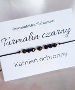 Bransoletka z kamieni naturalnych talizman turmalin czarny 