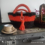 Torebka handmade/ścieg jodełkowy/podszewka