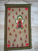 Kalender adwentowy juta vintage dekoracja Boże Narodzenie makatka 
