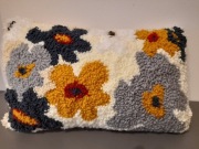 Punch needle poduszka tkana haft wełna