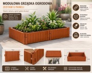 Modułowa grządka ogrodowa / obrzeże do roślin – zestaw 6 paneli