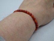 Bransoletka CZERWONY AGAT 6mm Energia i Pasja + Torebka | NOWA