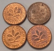 Niemcy RFN 1 pfennig 1991 J D F A