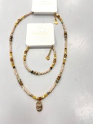 Zestaw biżuterii damskiej naturalne kamienie ze  stali chirurgicznej 