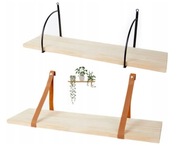 Półka Półeczka Wisząca Ścienna Regał Drewno na Zdjęcia Dekoracje Ramka 75cm