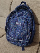 Plecak BackUp cztery komory granatowy w kropki, NOWY