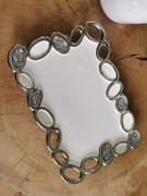 Patera glamour biało srebrna 