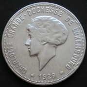 Luksemburg 10 franków 1929 - księżna Charlotte - Nassau - srebro