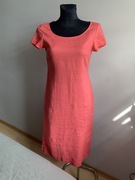 Laura Ashley maxi sukienka Iniana letnia 100 % len piekna M 38