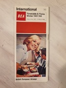 Rozkład Lotów INTERNATIONAL British European Airways 1967 1968 PRL