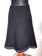 Spódnica midi czarny flausz koronka S/M