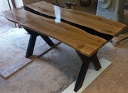 Stół dębowy z żywicą epoksydową 160x75cm