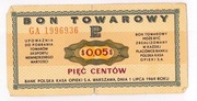 Bon towarowy 5 centów 1969 rok
