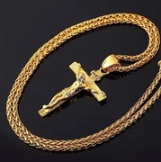 Złoty łańcuszek z krzyżykiem na szyję 