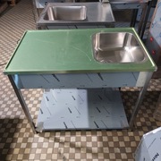 Zlew gastronomiczny jednokomorowy z półką 100x60x85