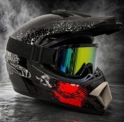 Kask pełny fullface rozmiar S Enduro Hulajnoga Rower Cross Gogle Dziecko 