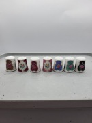 Zestaw 7 naparstków z motywem kwiatowym