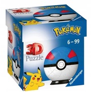 Ravensburger Puzzle 3D Kula Pokemon czerwona 54 elementów