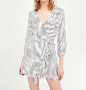 ZARA KOMBINEZON LETNI BIAŁY W GROSZKI 34 XS