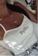 Topy By Me Biel i Beż z haftem r.S