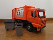 Lena Śmieciarka z kubłami ciężarówka Mercedes duża jak NOWA 54x19x26cm