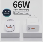 Szybka Ładowarka Sieciowa Honor huawei USB 66W + KABEL USB-C 1M TYP C