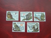 Czechosłowacja 1986 MNH Mi. 2875/79 Fauna Ptaki Sowy